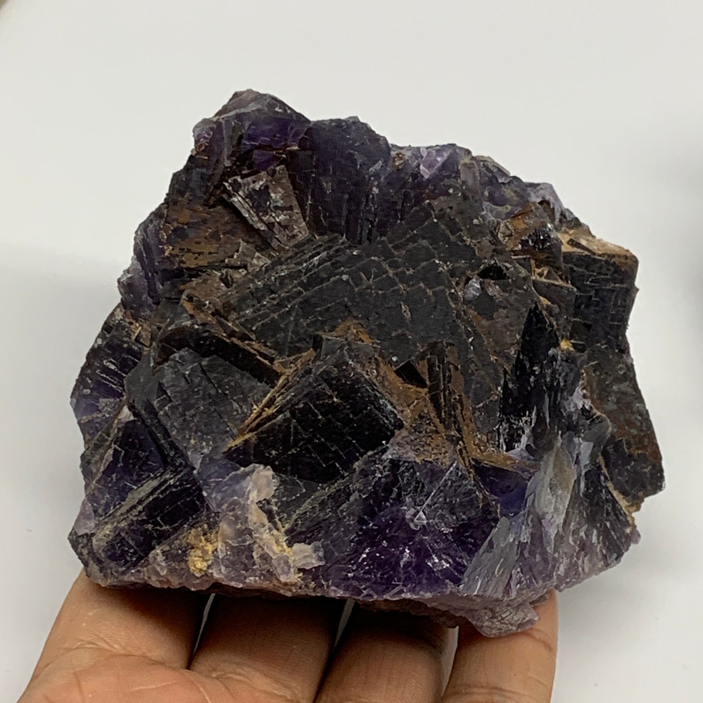 5.95 lbs,3.7"-4.2",6pcs, Purple Fluorite Crystal Minerals Specimens,Terminated,B