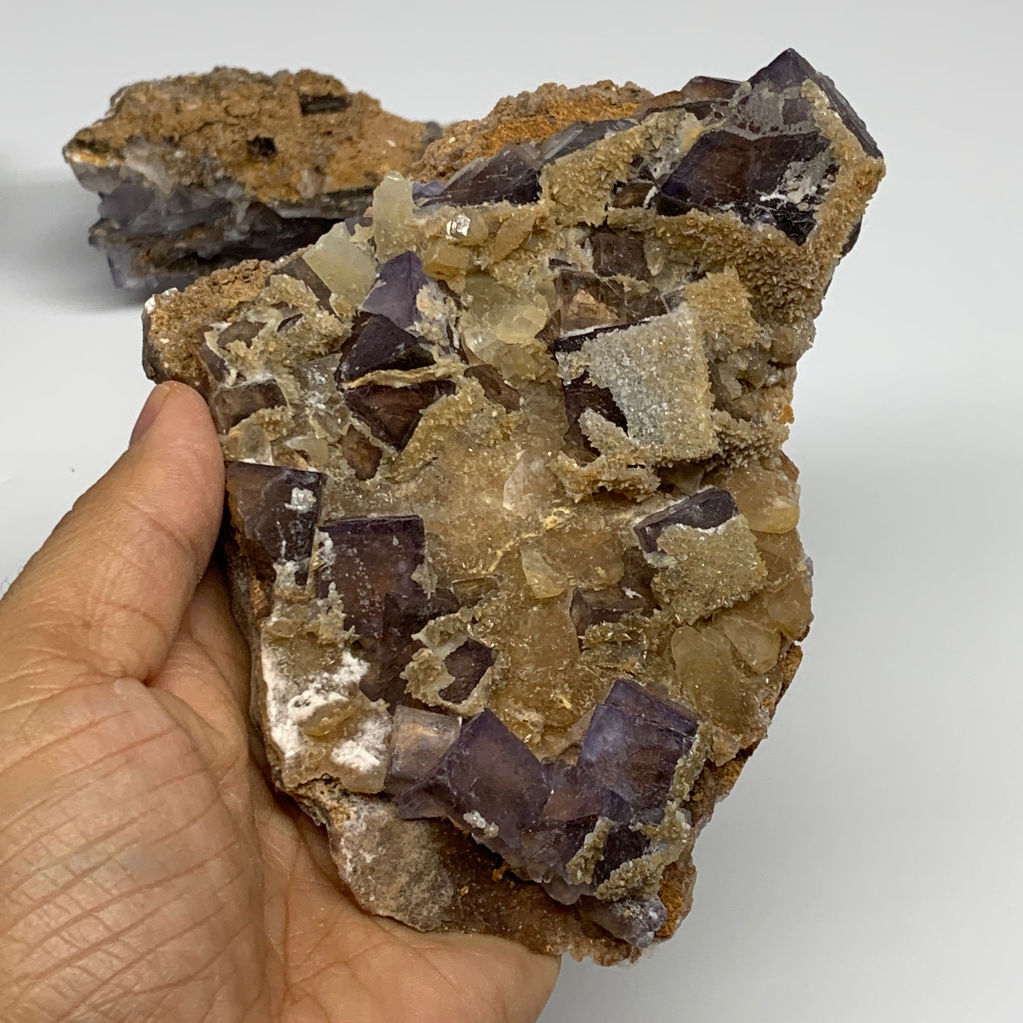 3.85 lbs,4.4"-5.2" 4pcs, Purple Fluorite Crystal Minerals Specimens,B27414