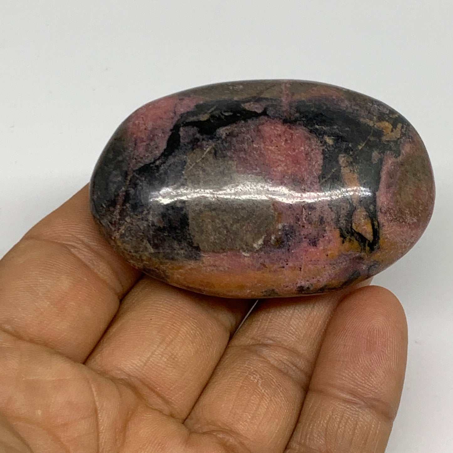 2.2 lbs (1000 Grams),2"-2.4", 11pcs, Natural Rhodonite Crystals Palm-Stone, B282