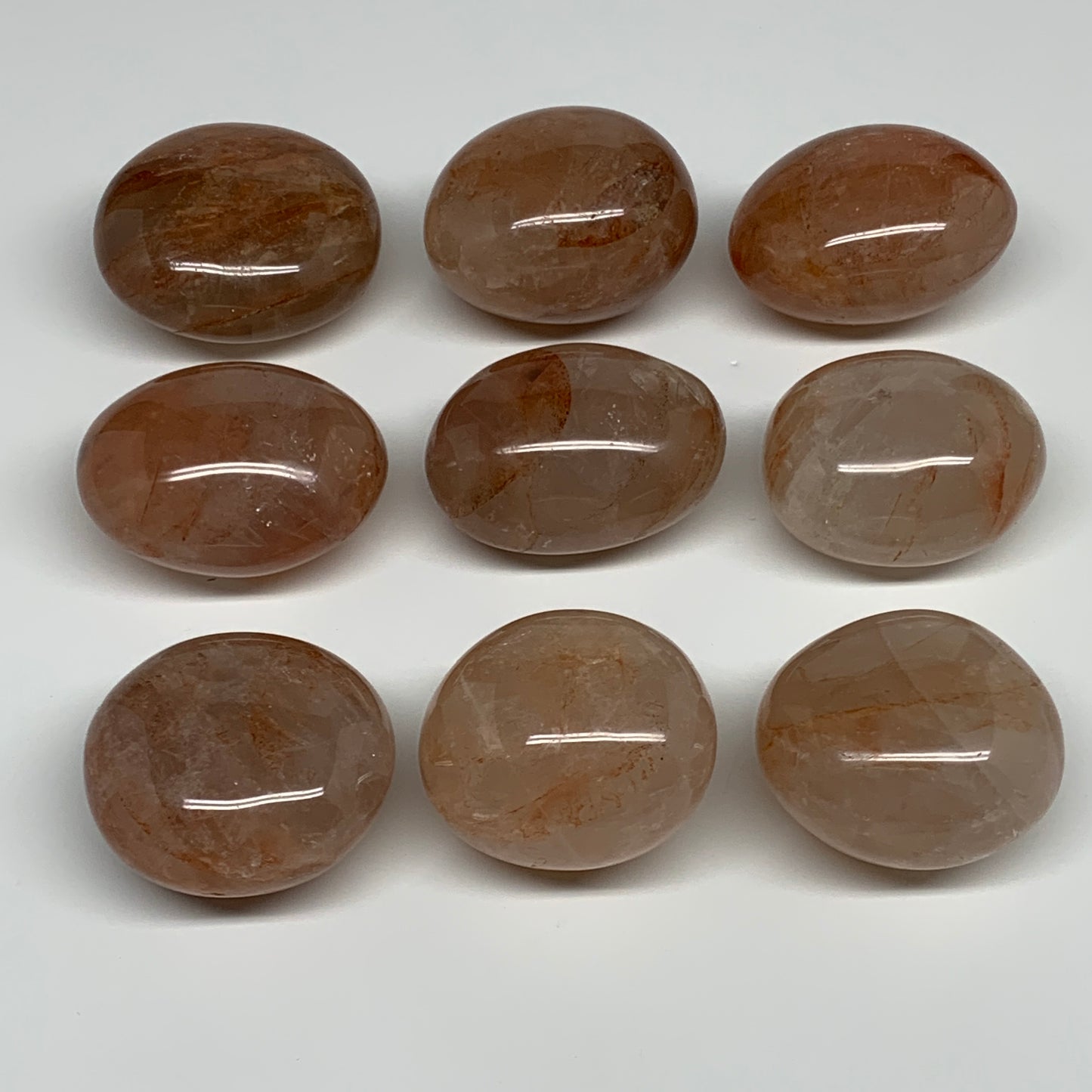 1015 Lbs, 1.9-2.2", 8pcs, Red Hematoid Palm-Stone Polished Wholesale, B30695