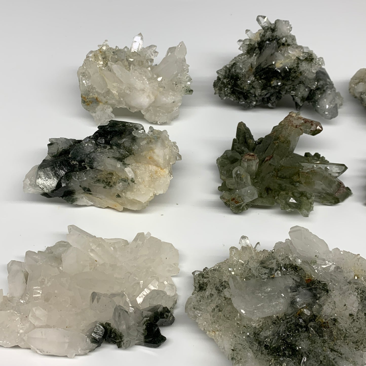 4 lbs, 2.9"-4.3", 11pcs, Chlorine Quartz Minerals Specimens @Pakistan, B27746
