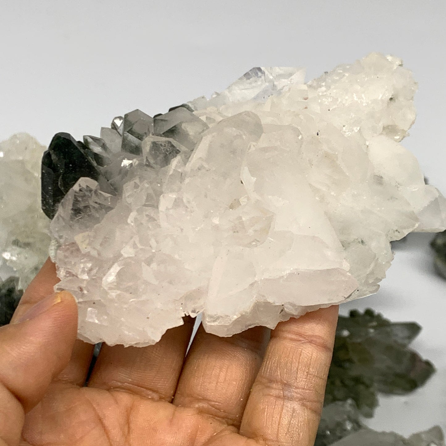 4 lbs, 2.9"-4.3", 11pcs, Chlorine Quartz Minerals Specimens @Pakistan, B27746