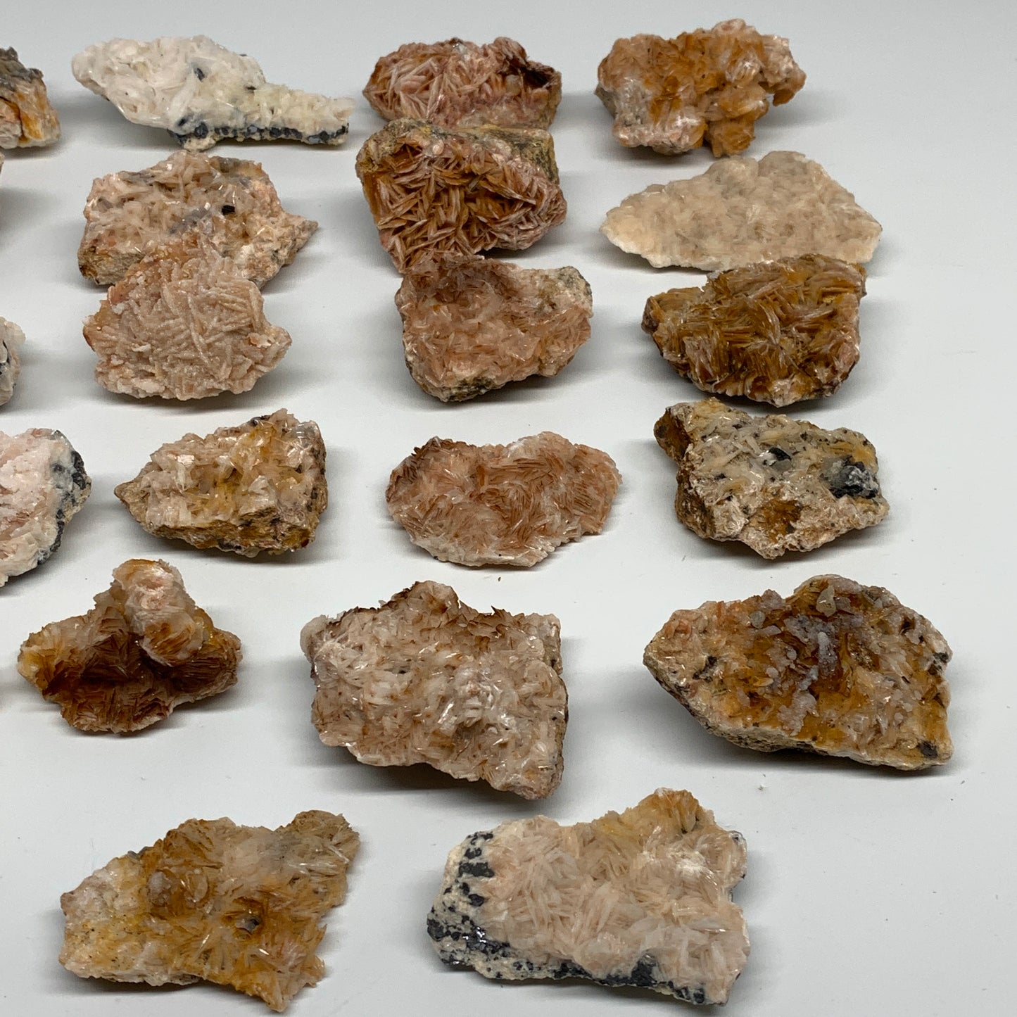 5.16 lbs, 1.9"-3.5", 24pcs Lot, Small Golden Barite Mineral Specimen, B33564