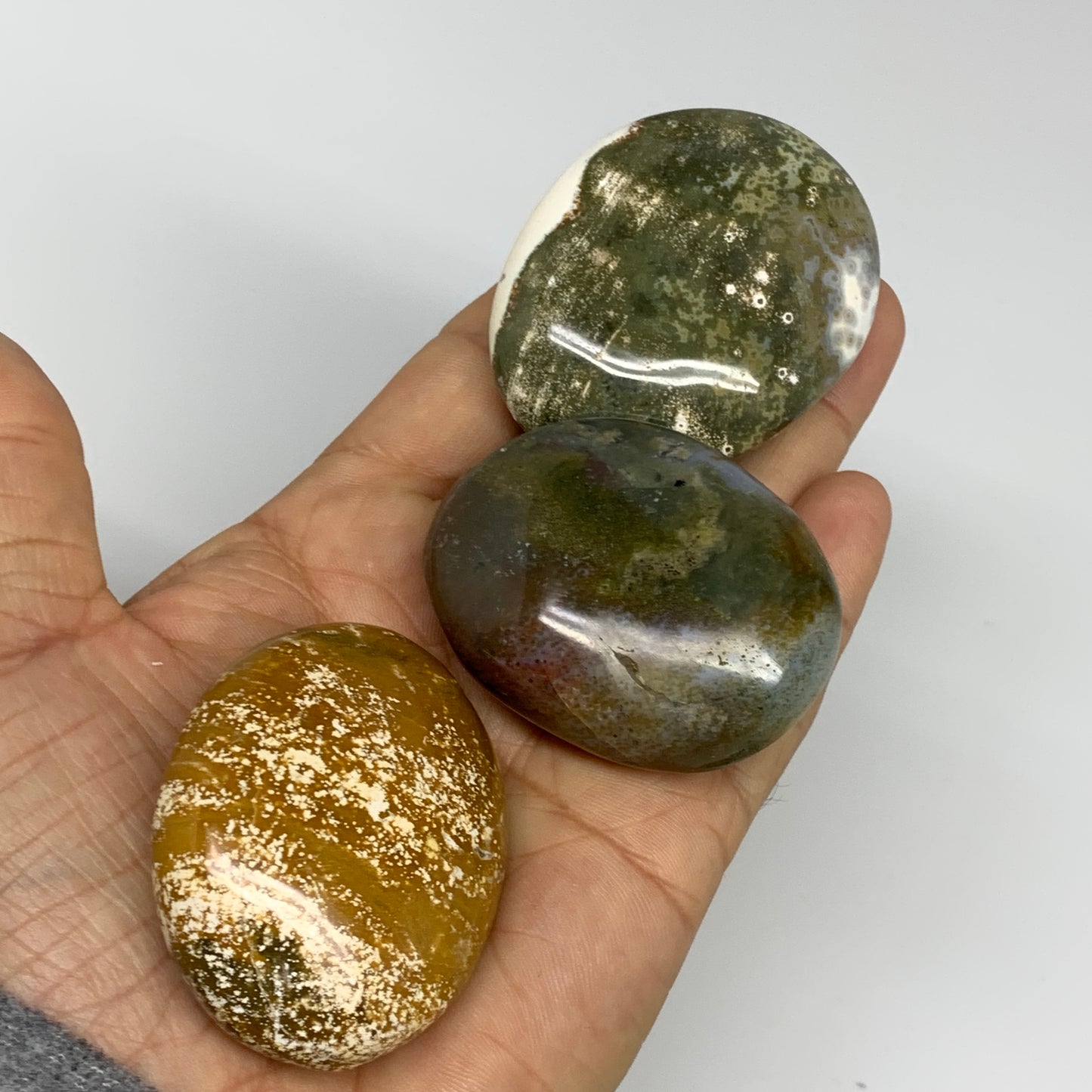 2.2 lbs (1025 Grams), 1.9"-2.4", 13pcs, Ocean Jasper Palm-Stone, B30833