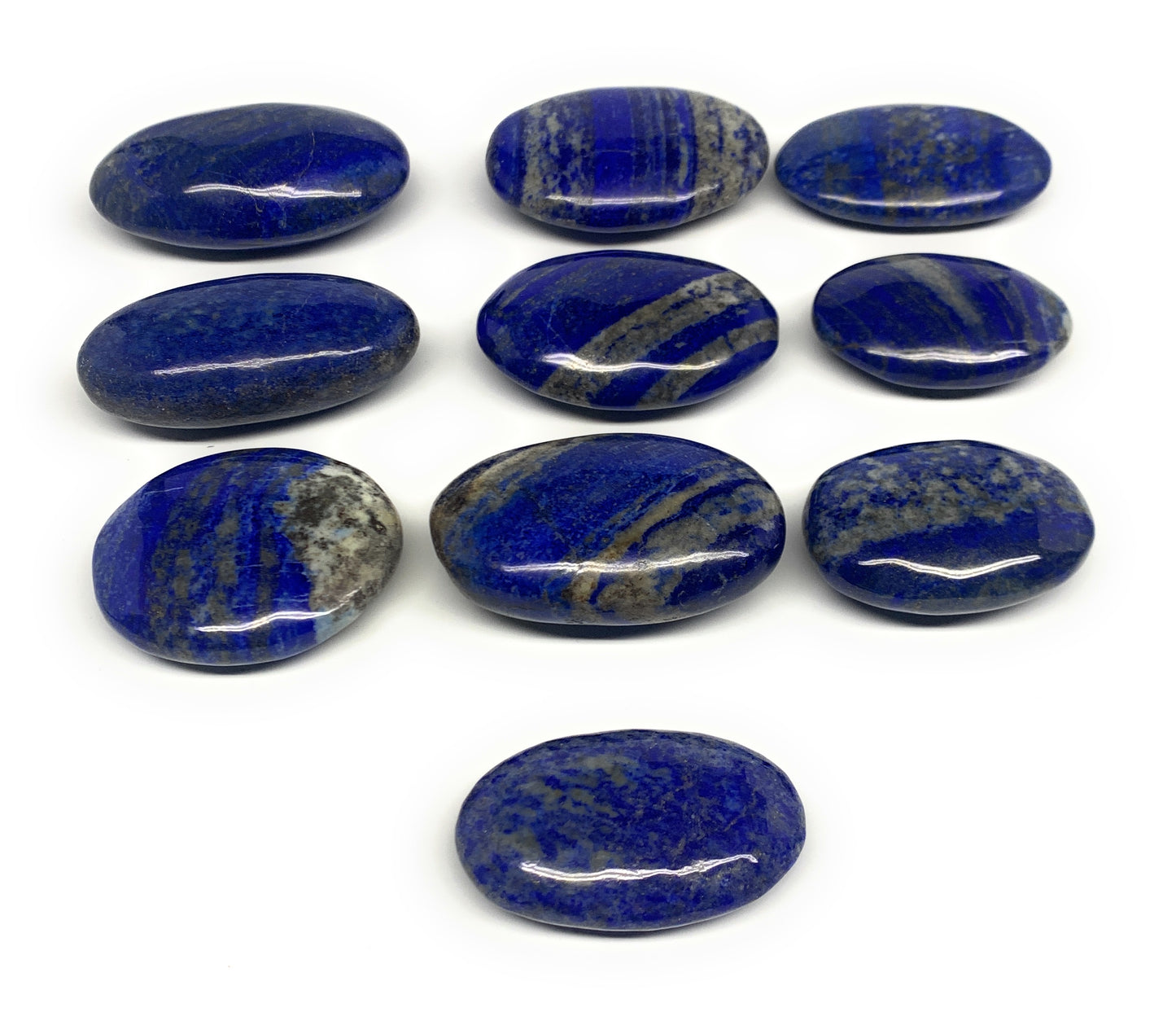 2.2 lb, 2.2"-3.1", 10pcs, Lapis Lazuli Palm-Stone Polished @Afghanistan, B30142