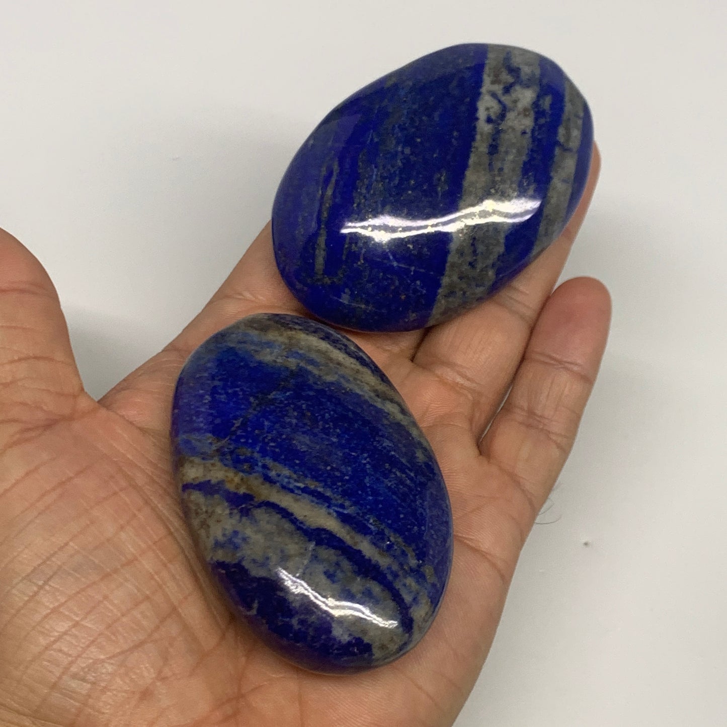 2.2 lb, 2.2"-3.1", 10pcs, Lapis Lazuli Palm-Stone Polished @Afghanistan, B30142