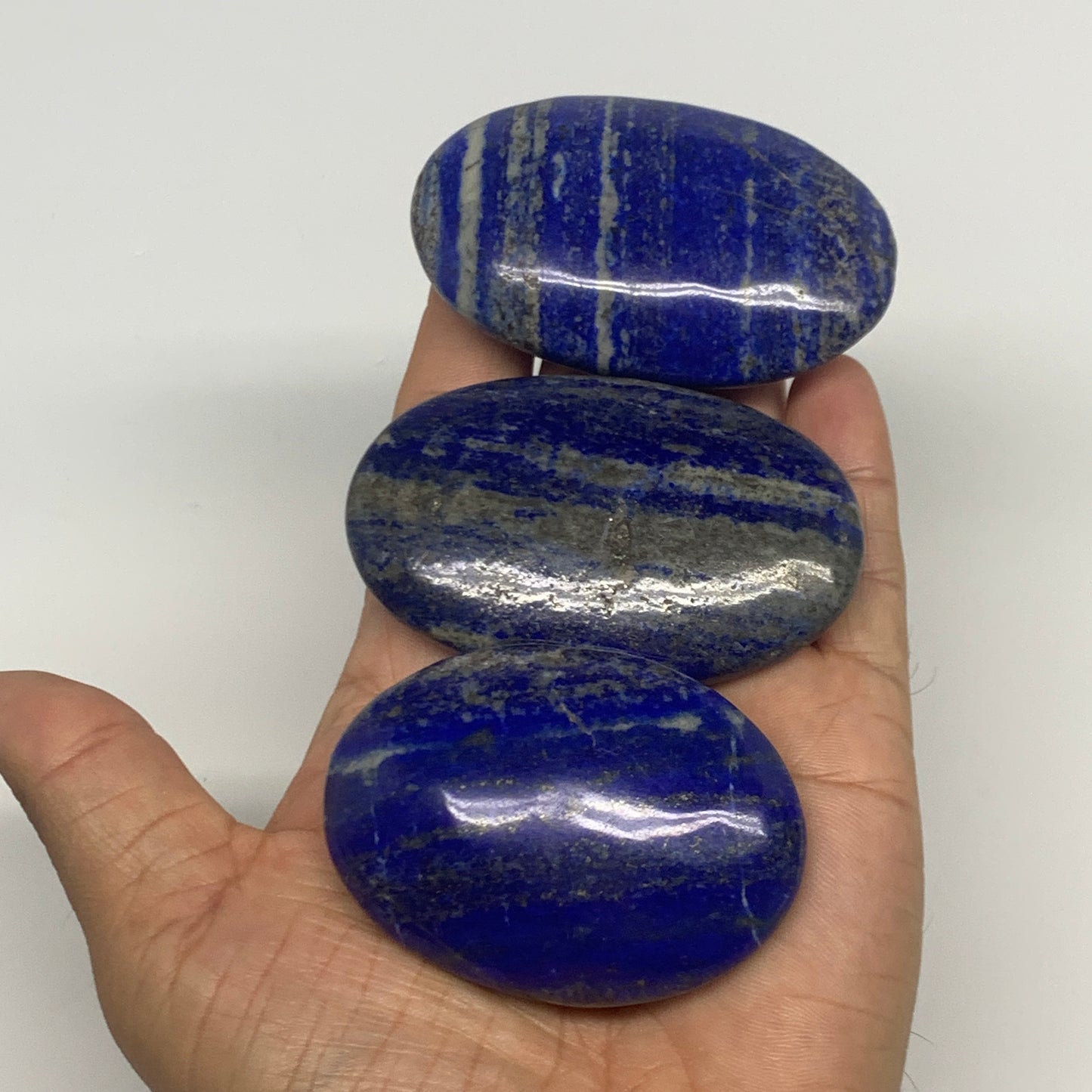 2.28 lb, 2.3"-2.9", 10pcs, Lapis Lazuli Palm-Stone Polished @Afghanistan, B30143