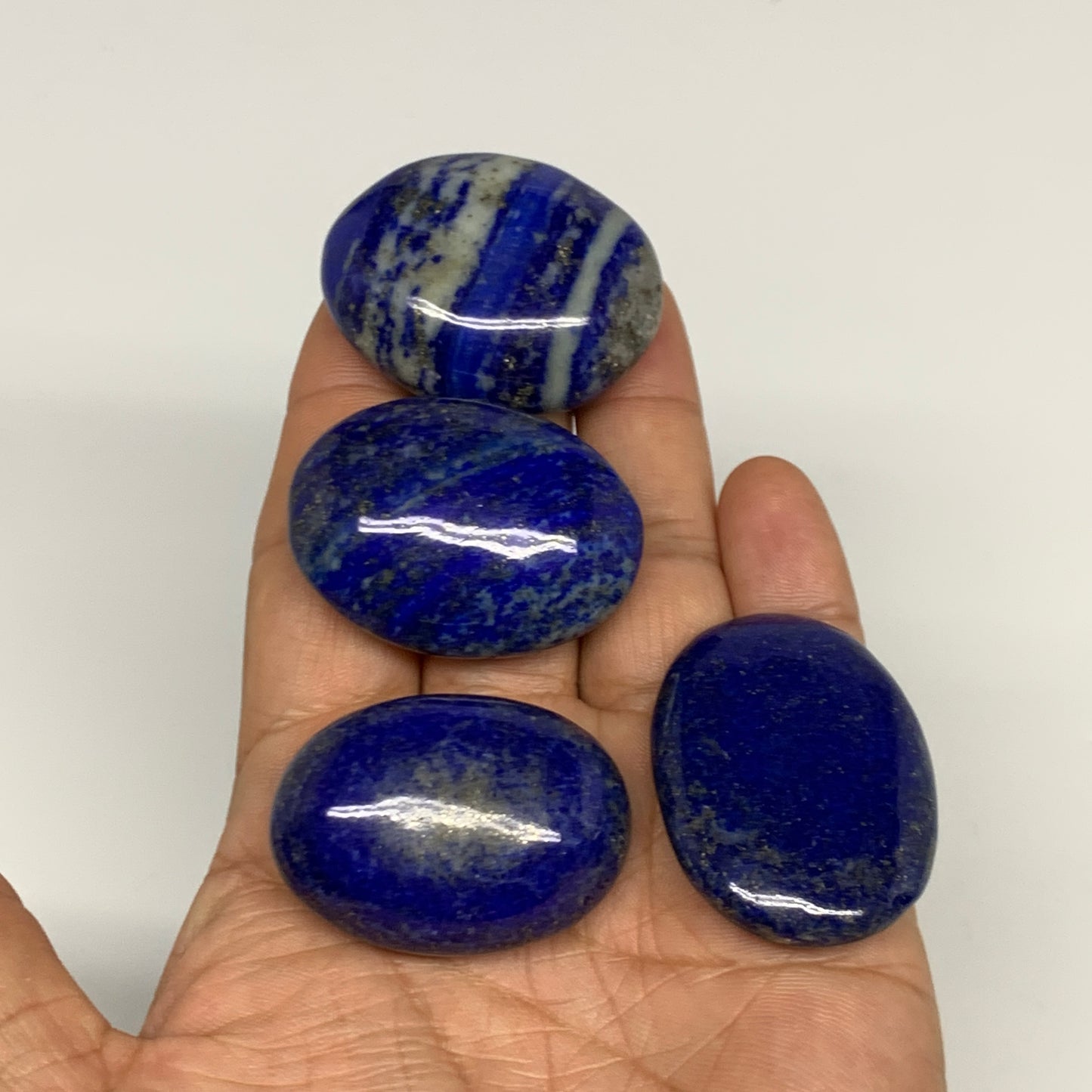 2.22 lb, 1.5"-2.5", 21pcs, Lapis Lazuli Palm-Stone Polished @Afghanistan, B30144