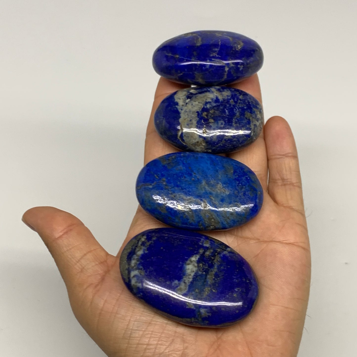 2.24 lb, 2"-2.7", 15pcs, Lapis Lazuli Palm-Stone Polished @Afghanistan, B30145