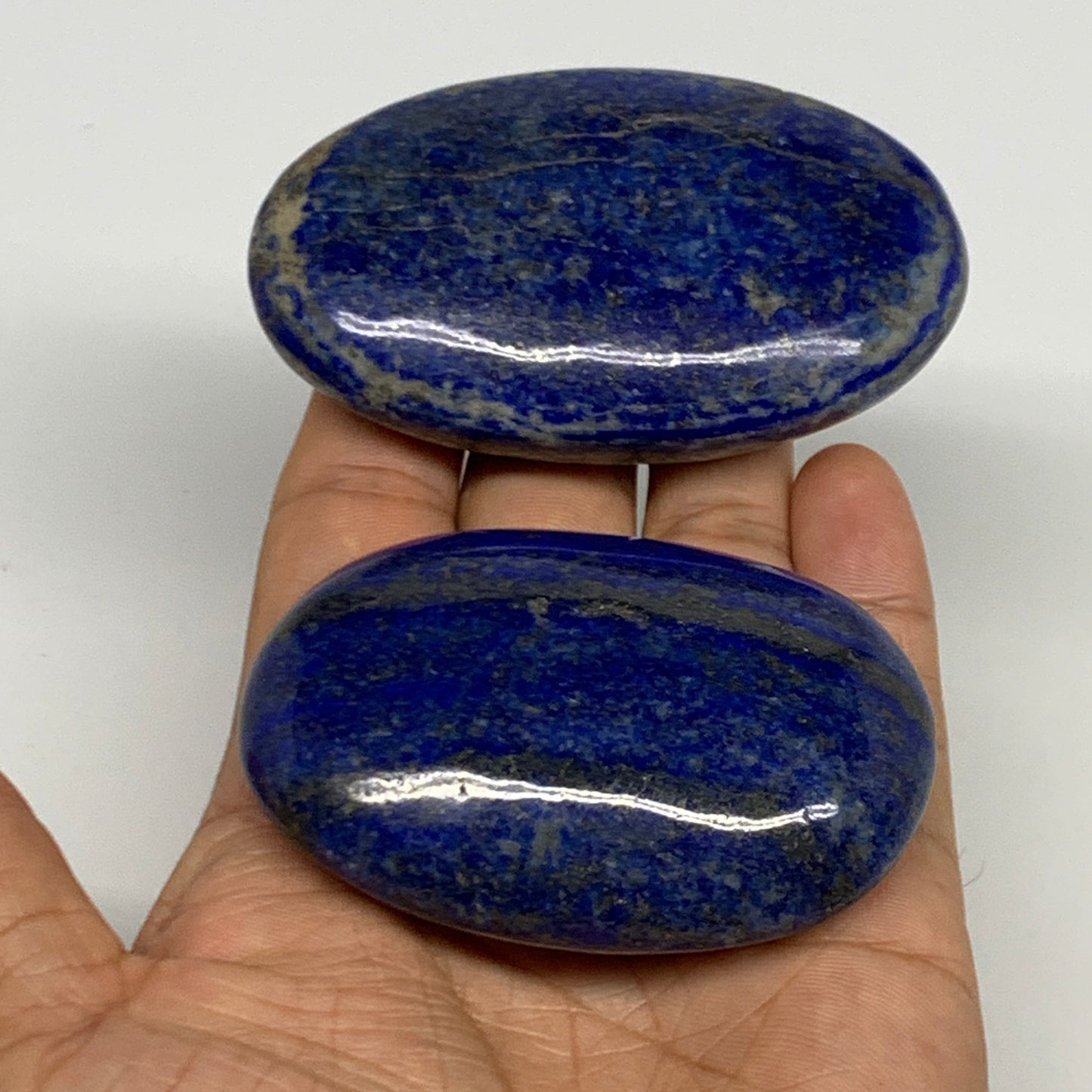 2.25 lb, 2.3"-3", 8pcs, Lapis Lazuli Palm-Stone Polished @Afghanistan, B30146