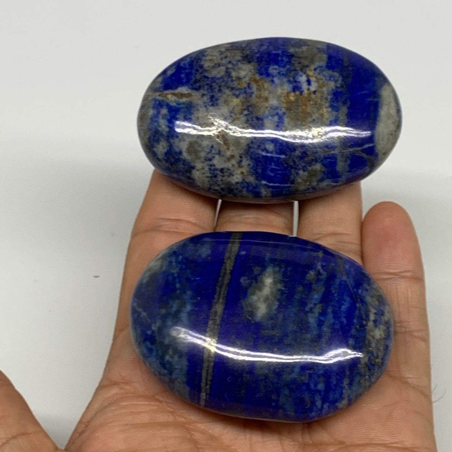 2.25 lb, 2.3"-3", 8pcs, Lapis Lazuli Palm-Stone Polished @Afghanistan, B30146