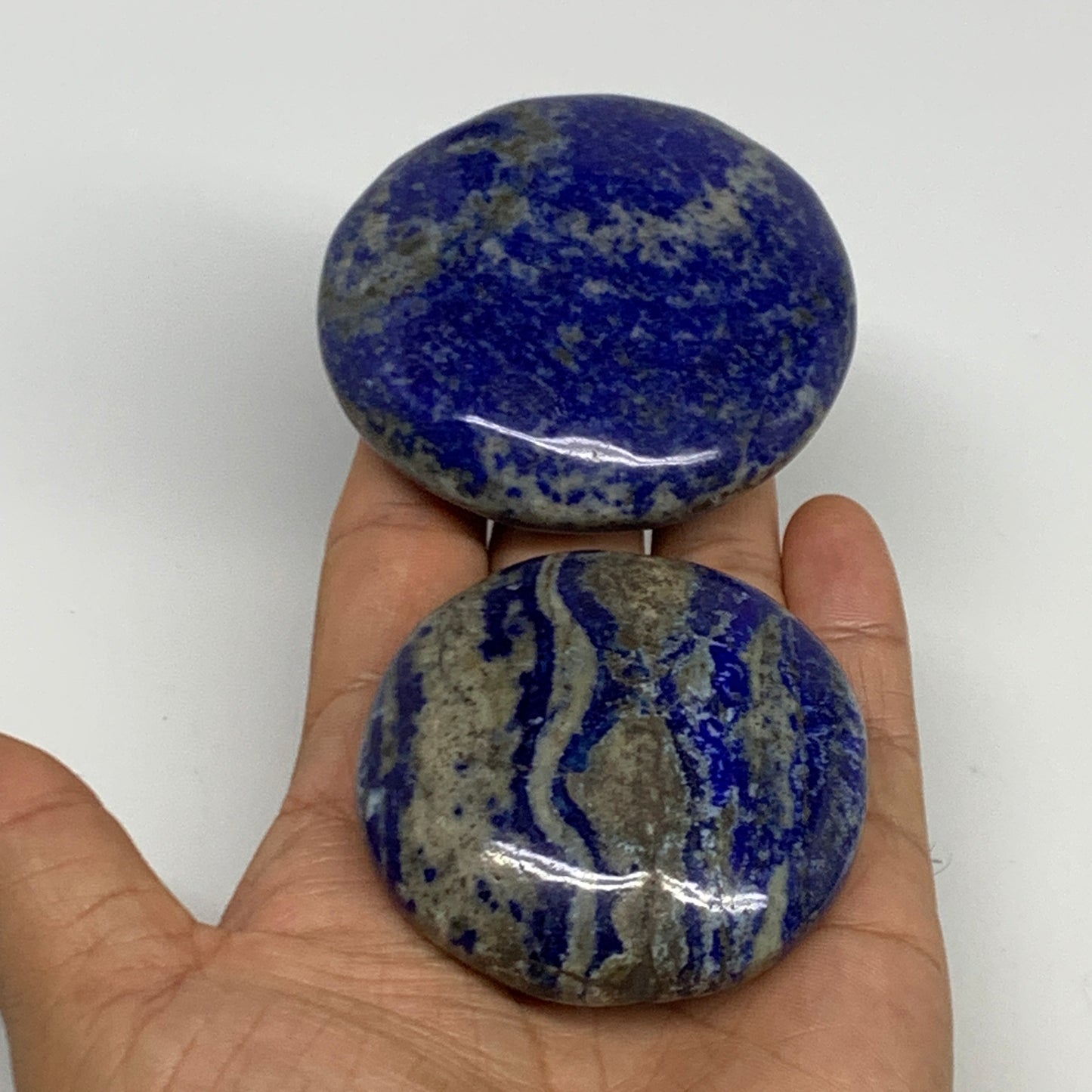 2.19 lb, 2"-2.7", 8pcs, Lapis Lazuli Palm-Stone Polished @Afghanistan, B30147