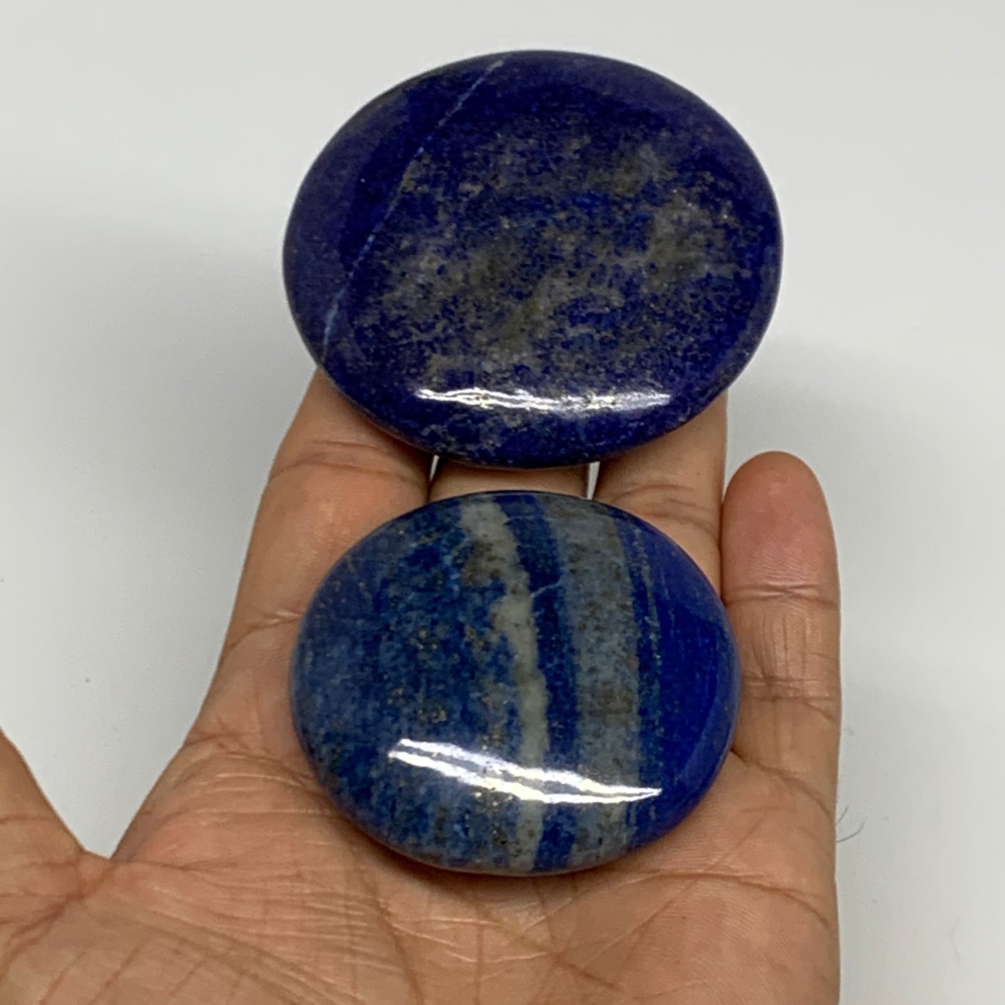 2.19 lb, 2"-2.7", 8pcs, Lapis Lazuli Palm-Stone Polished @Afghanistan, B30147