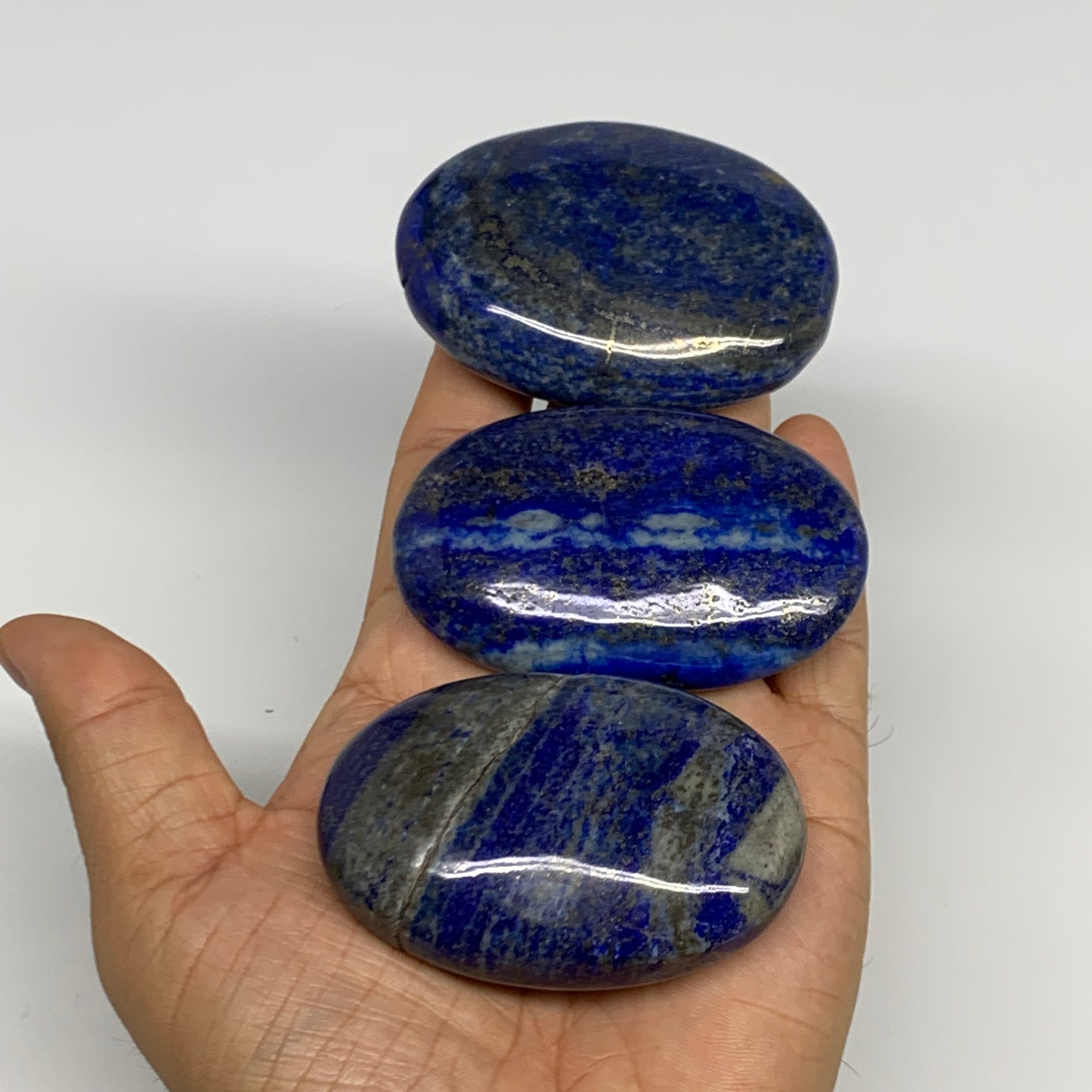 2.25 lb, 2.3"-3", 10pcs, Lapis Lazuli Palm-Stone Polished @Afghanistan, B30149