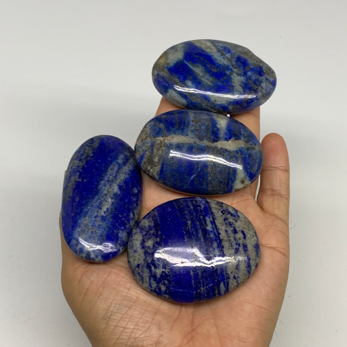 2.25 lb, 2.3"-3", 10pcs, Lapis Lazuli Palm-Stone Polished @Afghanistan, B30149