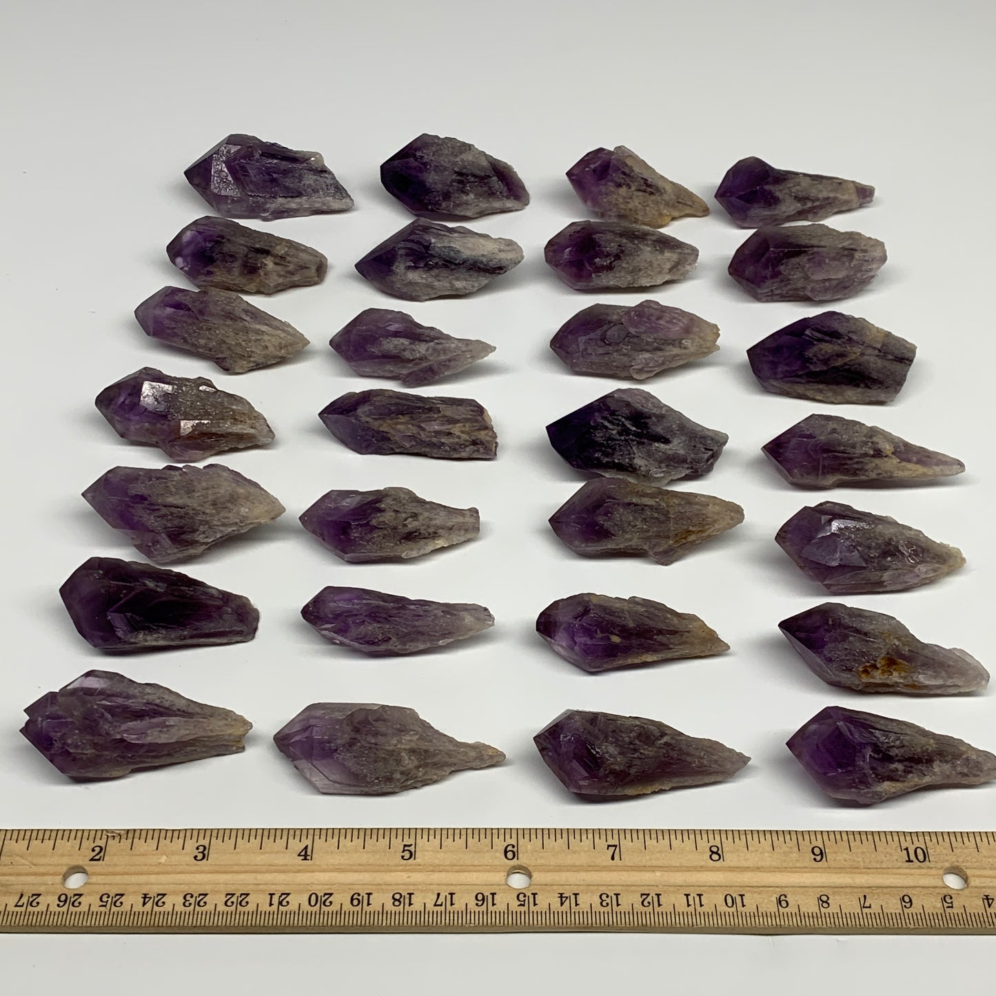 1.95 lbs, 2"-2.3", 28pcs, Rough Raw Amethyst Crystal Minerals Specimens, B32374