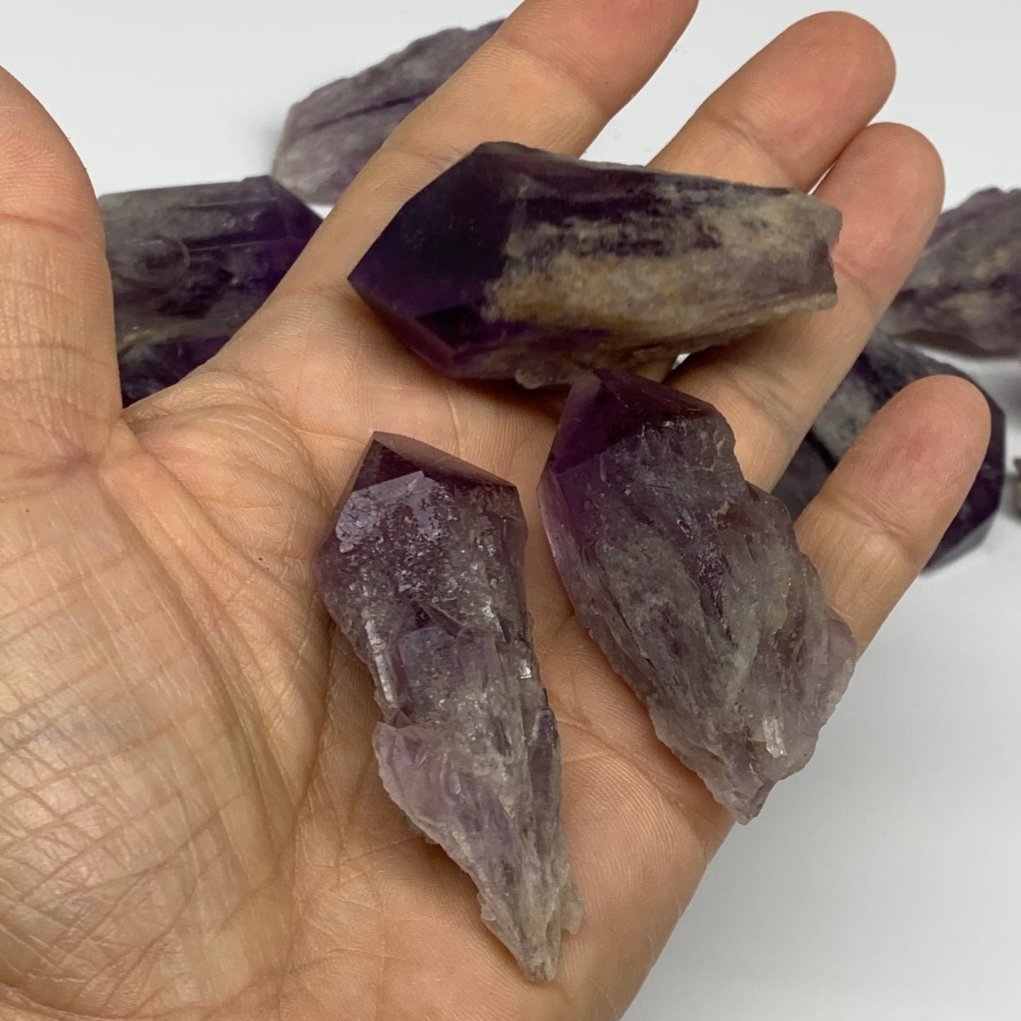 2.03 lbs, 2"-2.4", 28pcs, Rough Raw Amethyst Crystal Minerals Specimens, B32375
