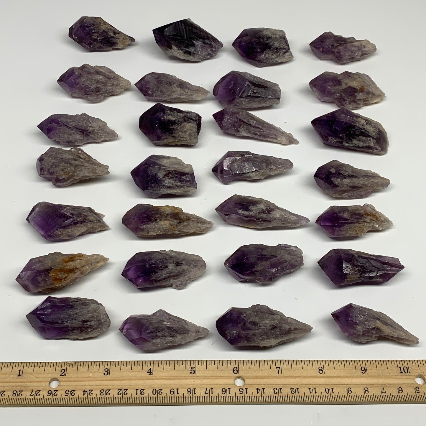 2.4 lbs, 1.9"-2.5", 28pcs, Rough Raw Amethyst Crystal Minerals Specimens, B32376