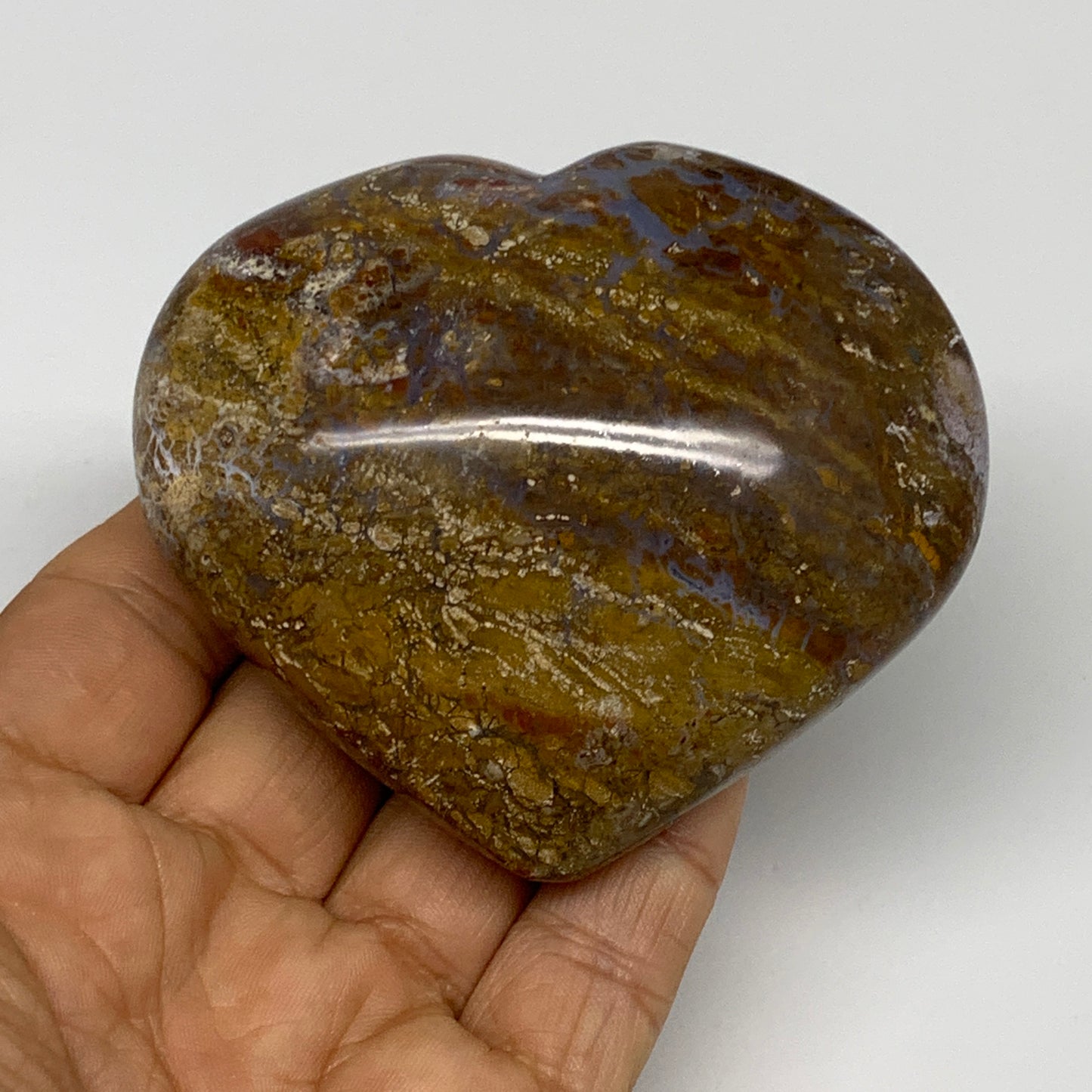 3.09 lbs (1405 Grams), 2.5"-2.9", 6pcs, Natural Ocean Jasper Heart, B30946