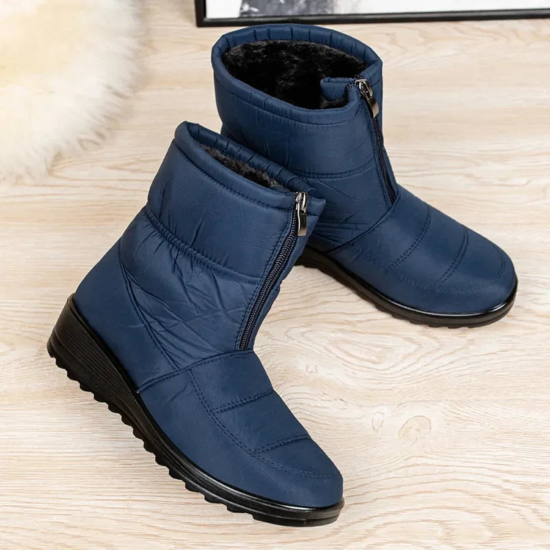 Waterproof Snow Boots for Women Warm Shoes for Women Fur Ankle Boots Non Slip Cotton Padded Shoes Female New Zipper Botas Mujer