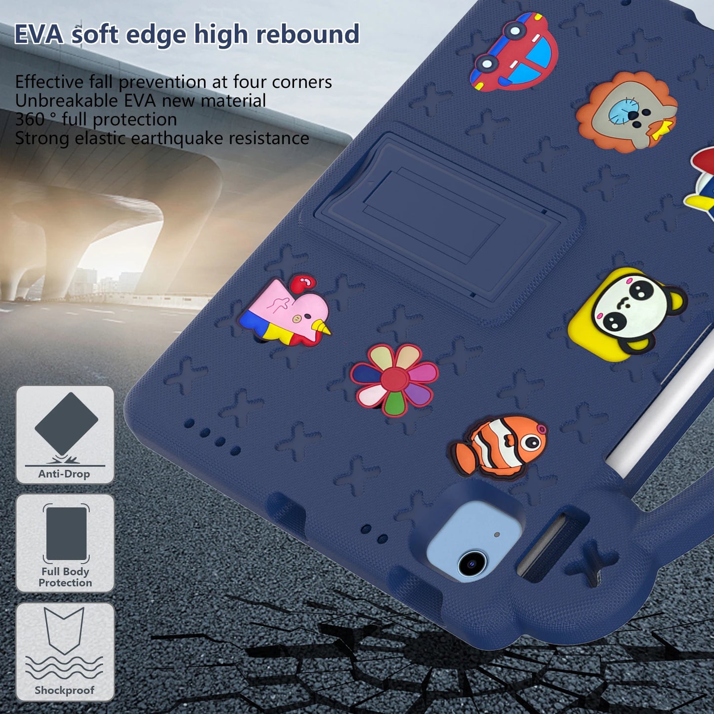 EVA Bear Stand Case For iPad 10th Air 4 5 10.9 Pro 11 10.5 9.7 2017 2018 Air 3 2 1 10.2 7-8-9th Kids Cover For Mini 1 2 3 4 5 6