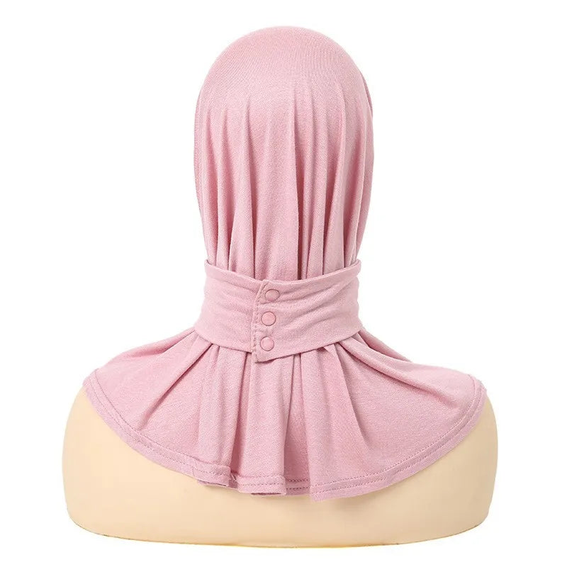 Classical Islam Women Ready To Wear Snap Fastener Hijabs For Woman Full Cover Head Wraps Scarf Turban Caps Turbante Mujer