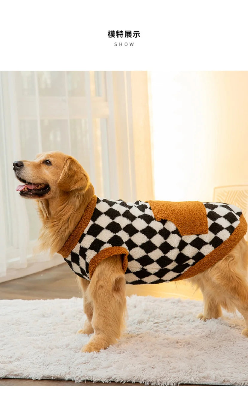 Autumn and winter sweaters for Big Dogs Warm Dog Vest Fleece Dog Coat Pet Dog Hoodies Golden Retriever Large Dog Costume