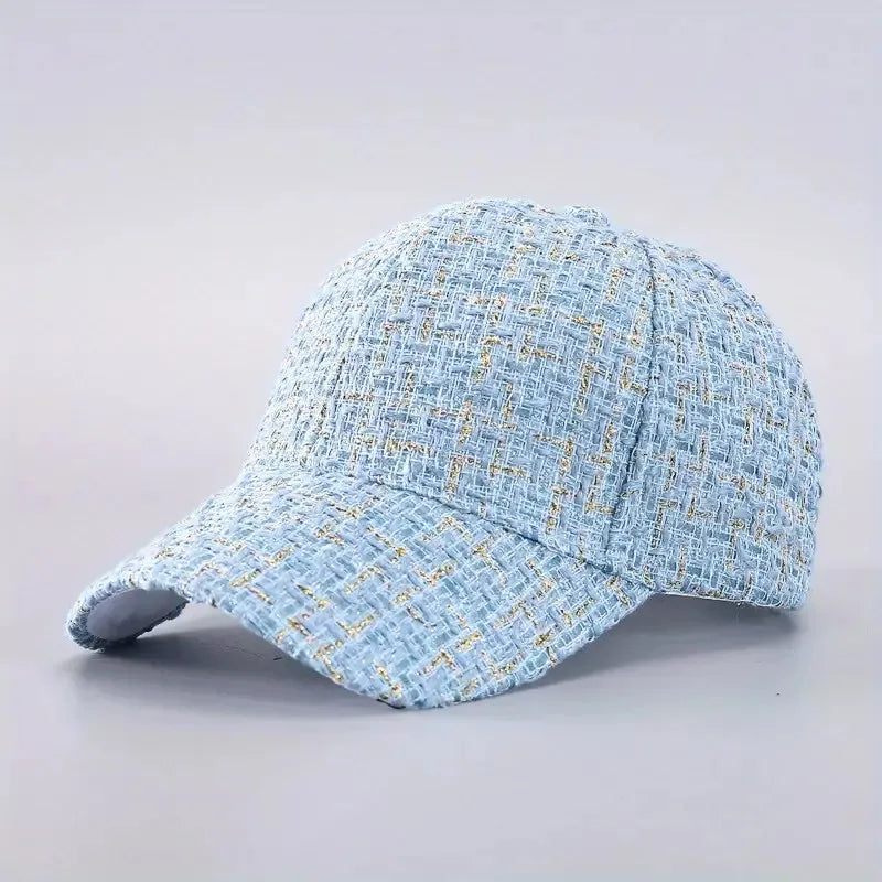 Vibrant Golden Plaid Baseball Cap - Elegant Solid Color Dad Hat with Lightweight Adjustable Design, Perfect for Golf, Sun Protec