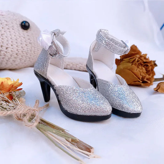 7cm Length 60cm Doll's High Heels Shoes for 1/3 Bjd Joints Princess Doll Dress Up Accessories