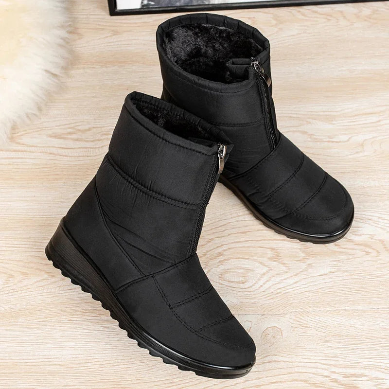 Waterproof Snow Boots for Women Warm Shoes for Women Fur Ankle Boots Non Slip Cotton Padded Shoes Female New Zipper Botas Mujer