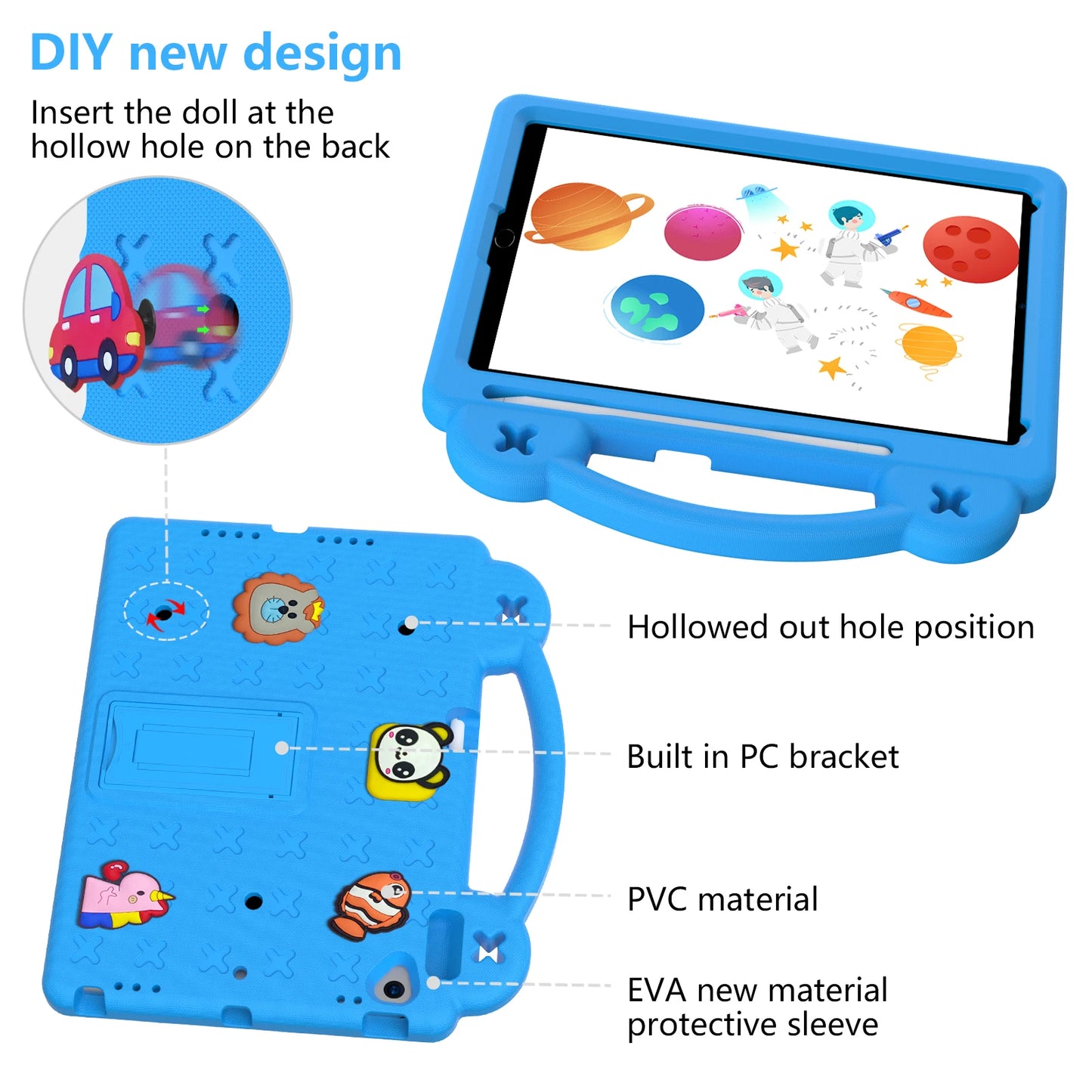 EVA Bear Stand Case For iPad 10th Air 4 5 10.9 Pro 11 10.5 9.7 2017 2018 Air 3 2 1 10.2 7-8-9th Kids Cover For Mini 1 2 3 4 5 6