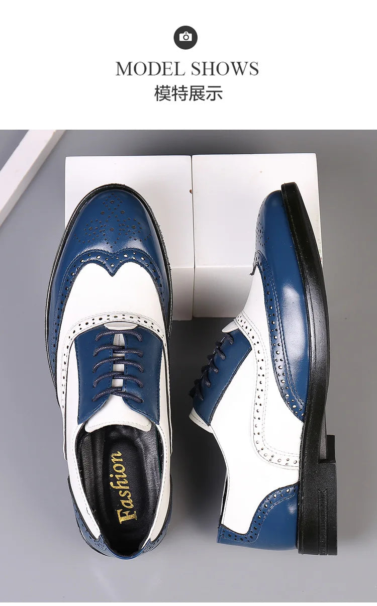 Leather Brogues Men Big Size Fashion Wedding Party Men Dress Shoes Italian Designer Male Drivng Formal Shoes Lace Up Men Oxfords