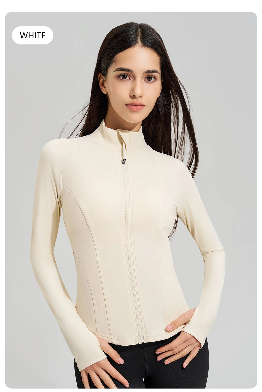 Exercise jacket yoga fitness clothing long-sleeved women four seasons running fast dry tight tops gym yoga jacket