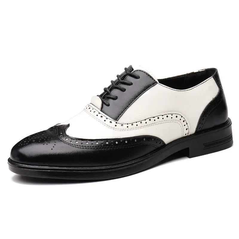 Leather Brogues Men Big Size Fashion Wedding Party Men Dress Shoes Italian Designer Male Drivng Formal Shoes Lace Up Men Oxfords