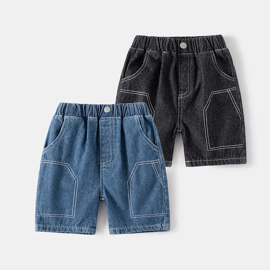 Summer Kids Shorts Boys Simple Fashion Jeans Girls Outwear Fifth Pants 2-6Y Children Shorts