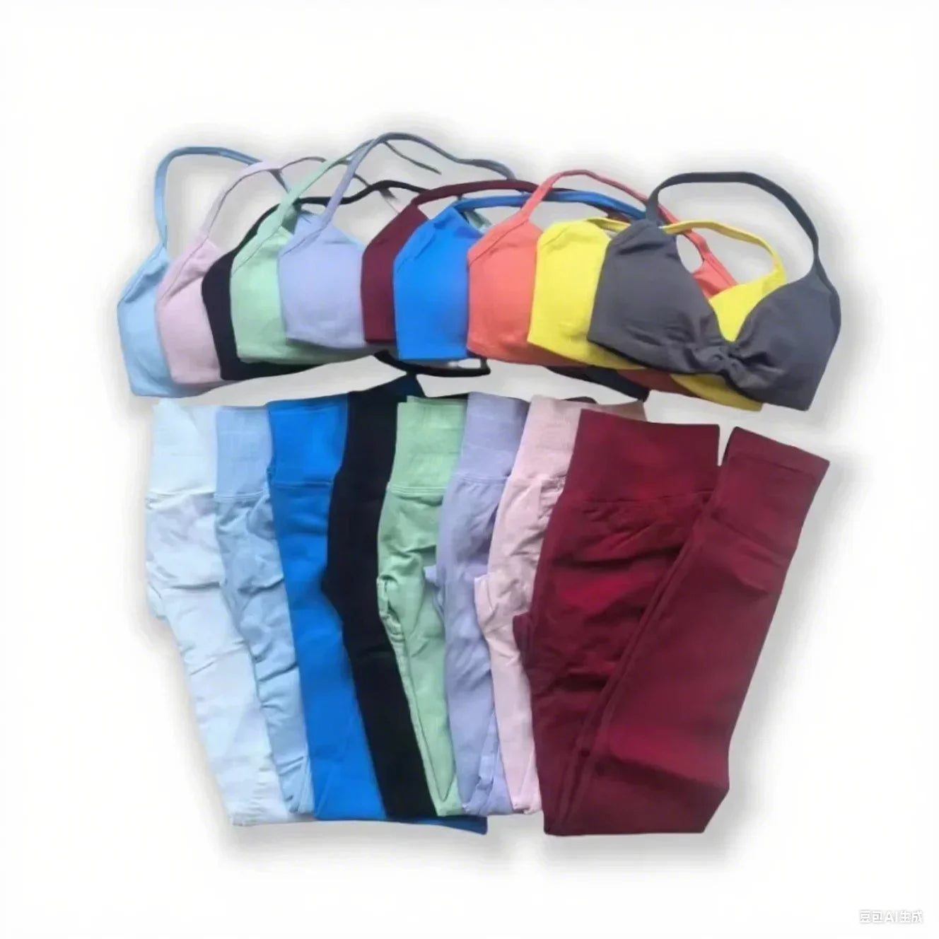 Four Seasons New Gym Fashion Yoga Gym Clothing Hip Pants Neck Bra Comfortable Dopamine Pilates Set