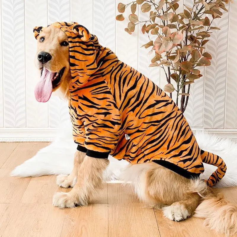 Pet Clothes for Medium Large Dogs Dog Pajama Coat Dog Hoody Winter Warm Fleece Golden Retriever Labrador Dogs Clothes Costume