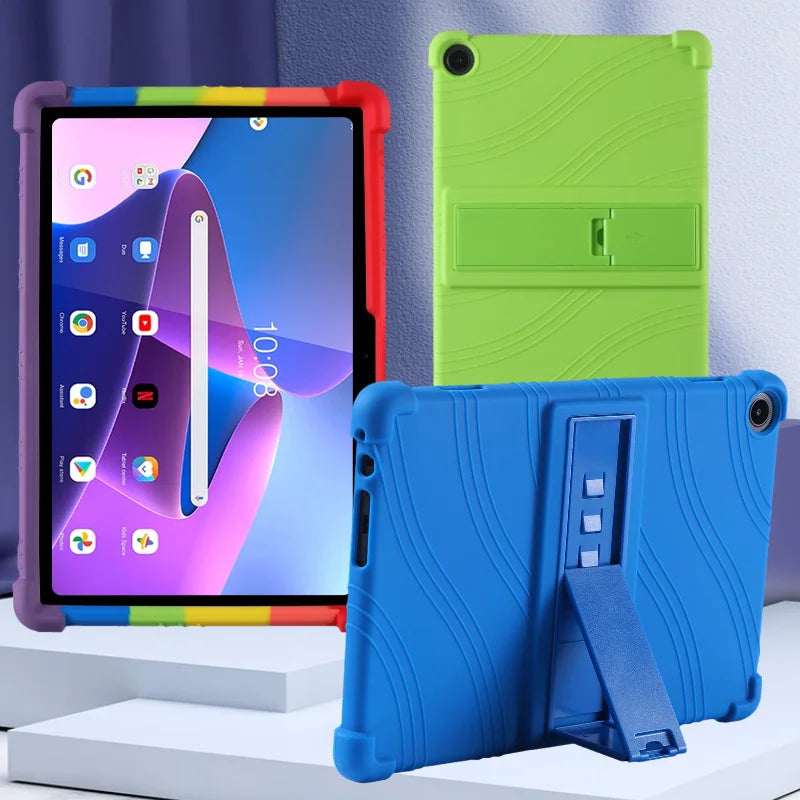 Adjustable Stand Case for Lenovo Tab M10 3rd Gen 2022 10.1 inch TB-328FU TB-328XU Soft Silicone Cover Shockproof Kids Safe Shell