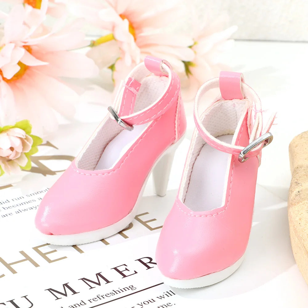 1Pair 1/3 Doll Shoes High Quality PU Boots Miniature High Heel Sandals For 60cm Doll Clothes Accessories Play House Kids Toys