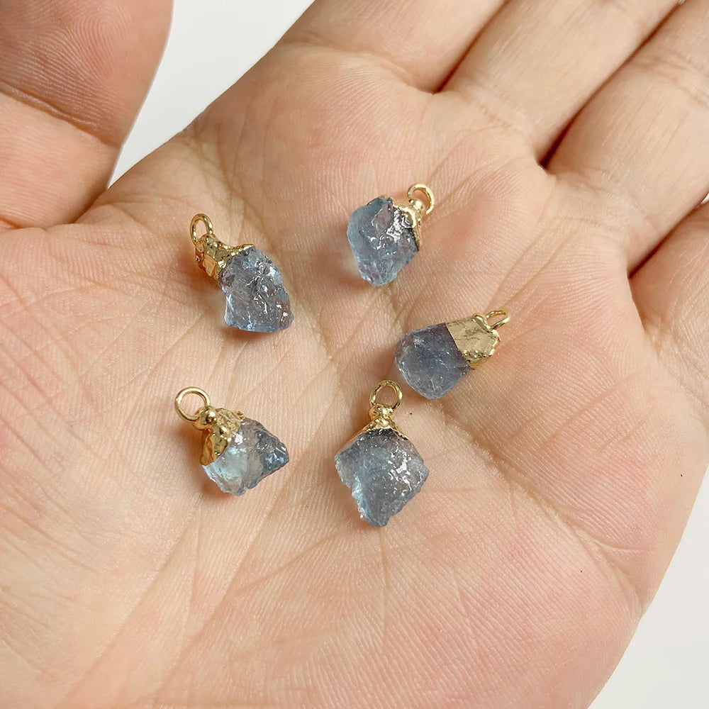 5Pieces/Lot Natural Irregular Stone Pendants Bead Amethysts Quartzs Pendant Healing Reiki Stone Pendant Beads for DIY Necklace