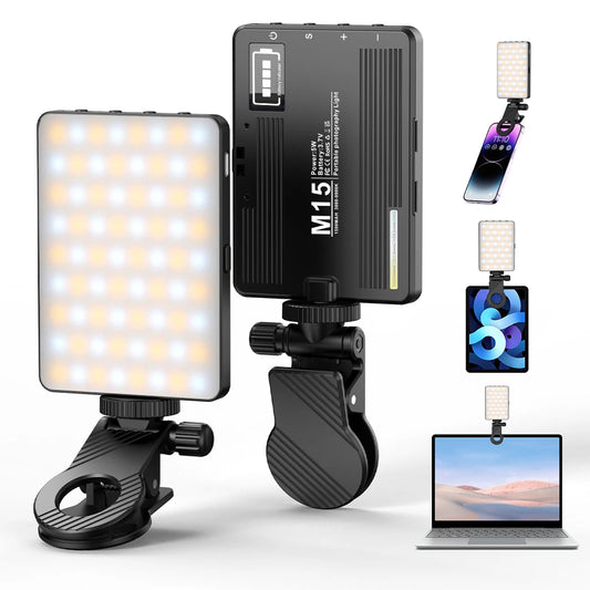 Smartphone Selfie Fill Light 2500K-9000K Video Conference Live Streaming Portable LED Light for Cell Phone IPad Laptop Camera