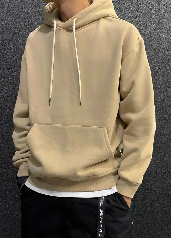 Sweatshirts For Man Fleeced Green Men's Clothing Hooded Hoodies Solid Simple Elegant Hot Offers Sweat Shirt Welcome Deal Cheap