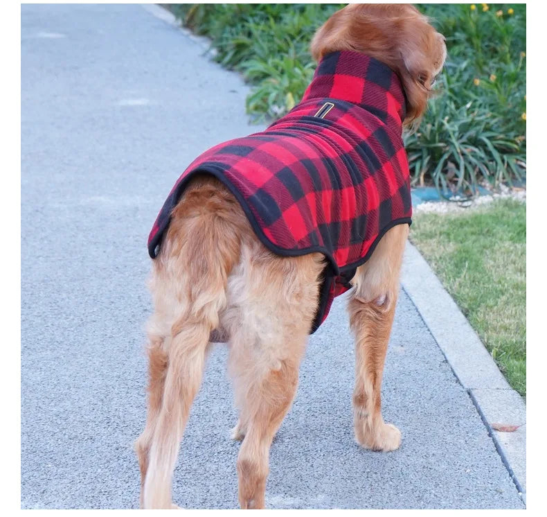 Winter Pet Dog Warm Jacket Cat Fleece Coat Plaid Hoddies Small Medium Large Dog Kitten Sweater French Buldog Big Dog Clothes