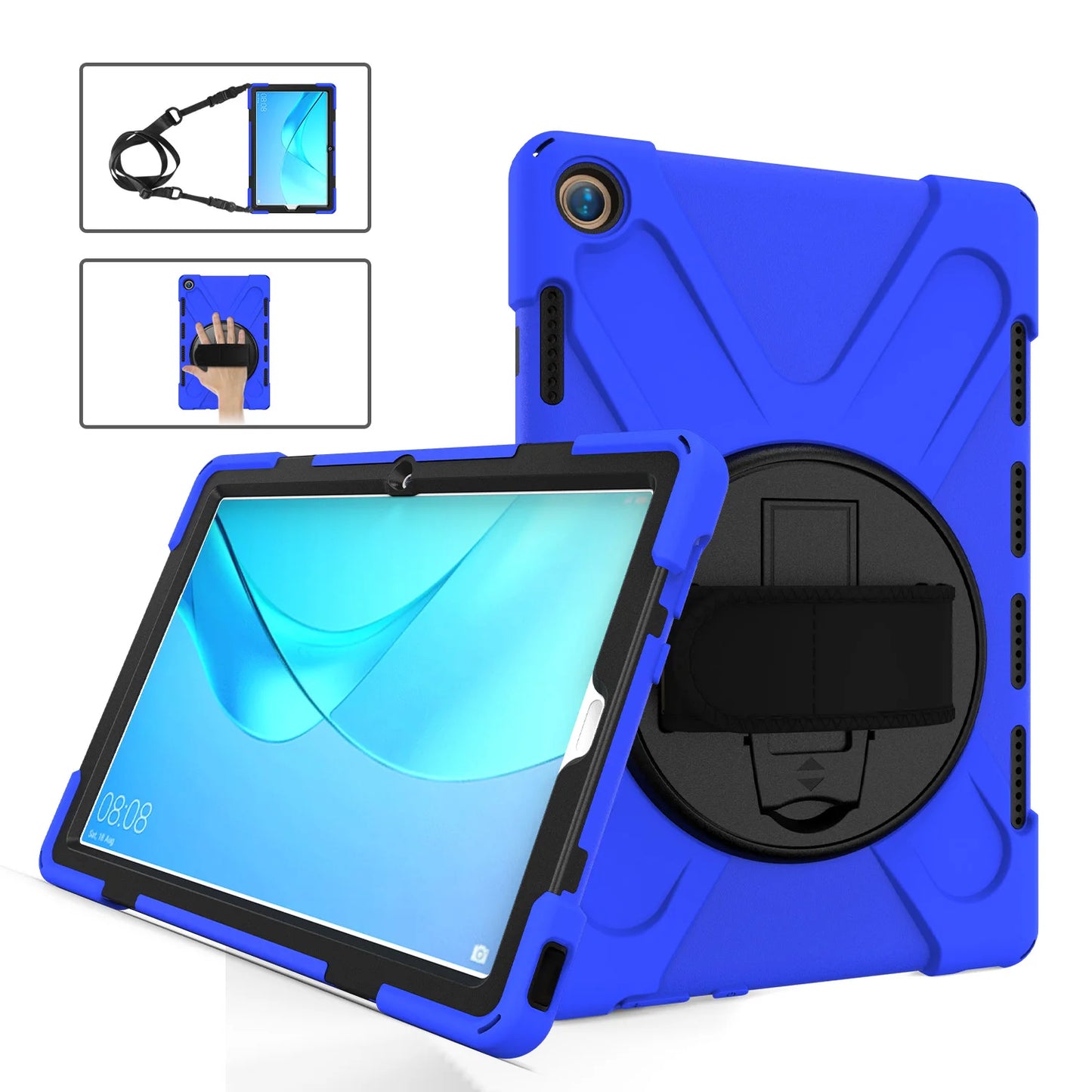 Rotating Hybrid Case For Huawei MediaPad M6 M5 Pro 10.8 MatePad 10.4 Heavy Duty Rugged Cover Hand & Shoulder Strap Shockproof