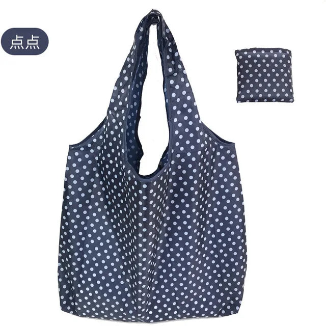 Foldable Shopping Bag Reusable Travel Grocery Bag Eco-Friendly Beach Toy Storage Bags Lemon Printing Tote Pouch Bag Package