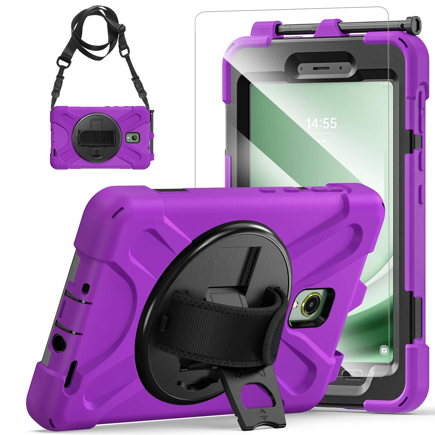 Rotating Case For Samsung Galaxy Tab Active5 2024 SM-X300 X306B 8.0 inch Rugged Cover Universal For Active3 2020 T570 T575 Strap