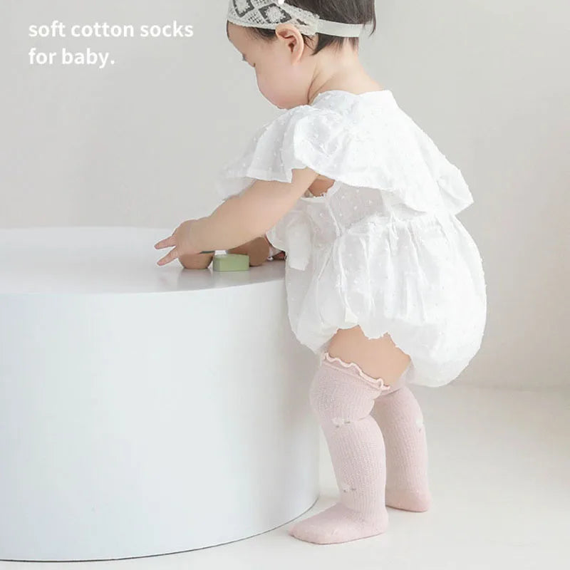 Summer Lovely Baby Socks Thin Newborn Over-Knee Long Tube Cotton Stockings Infant Anti-mosquito Socks