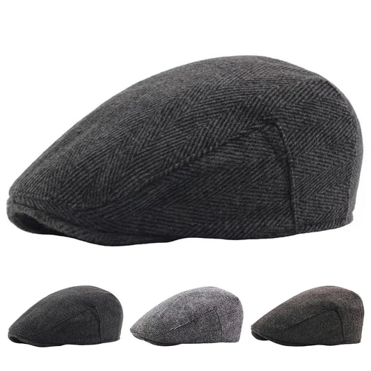 Retro Coarse Grain Fluff Newsboy Caps Men British Painters Hats Autumn Winter Berets Herringbone Flat Cap Hip Hop Berets