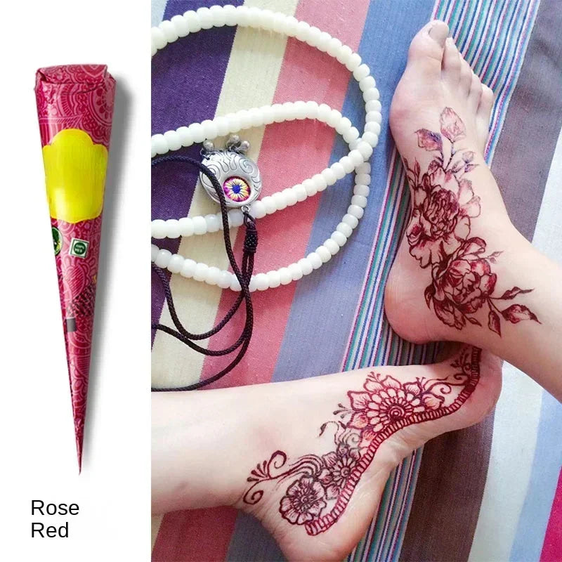 Natural Temporary Flash Tattoo Paste Black Henna Body Paint Arts Disposable Cones Sexy Tattoo Cream Indian Wedding Fashion