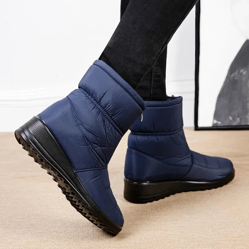 Waterproof Snow Boots for Women Warm Shoes for Women Fur Ankle Boots Non Slip Cotton Padded Shoes Female New Zipper Botas Mujer